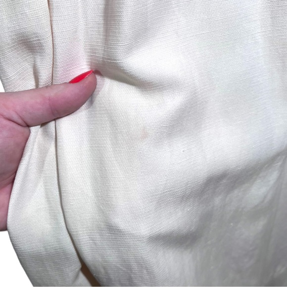 Hatch Cream Tisha Maternity Pleated Puff Sleeve Ruffled Hem Dress - Picture 6 of 6